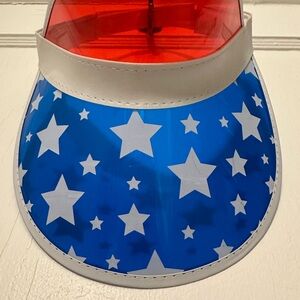 Women’s Velcro Starry Blue and Red Sun Visor